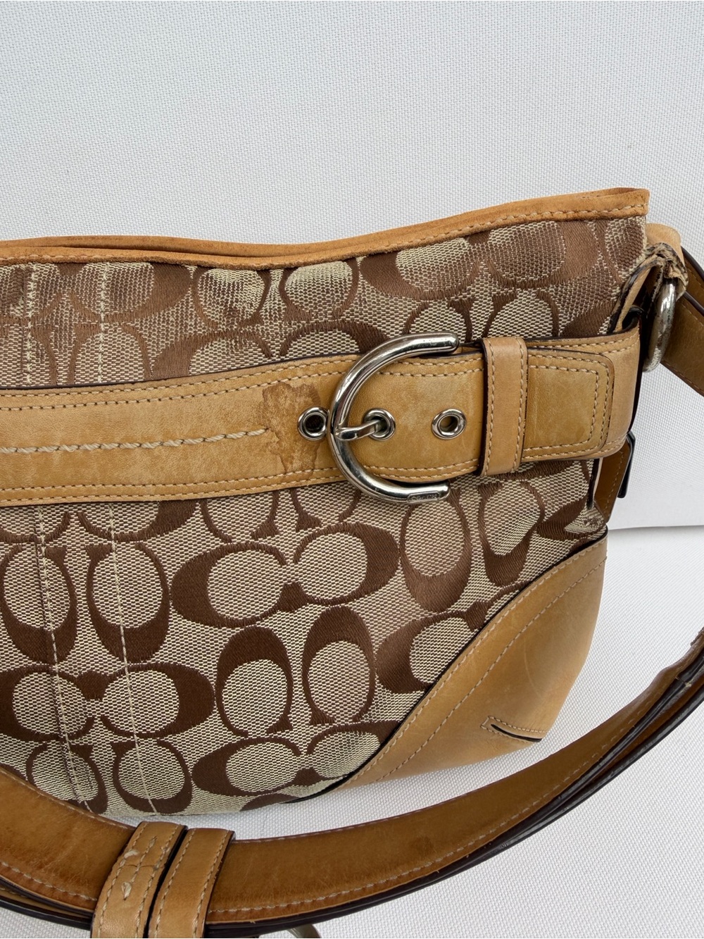 Coach Legacy Y2K Signature Hobo Brown Monogram Crossbody Shoulder Bag 7077 - Picture 5 of 15